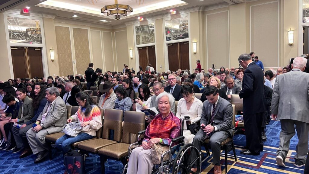 View of room filled with attendees of the Congressional Gold Medal ceremony