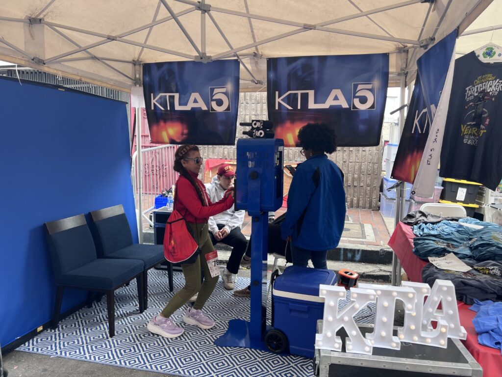 KTLA booth at the Firecracker Run